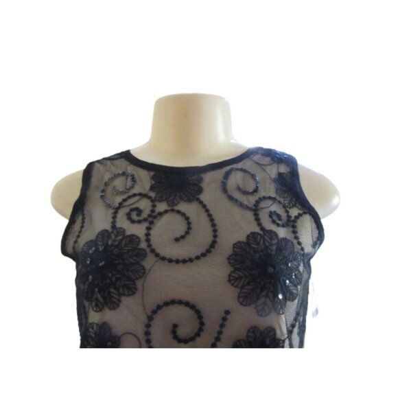 Vintage 90s New w Tags, Joseph Sleeveless Sheer Mess Floral Blouse Small - Picture 2 of 6